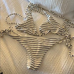 Monday Swimwear Striped Cheeky Bikini